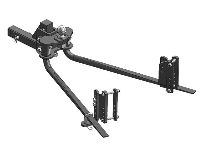 Blue Ox 2-Point 6-Hole Shank Weight Distribution Hitch, For Underslung Couplers, 12,000 GTW, 1,200 TW• BXW1273