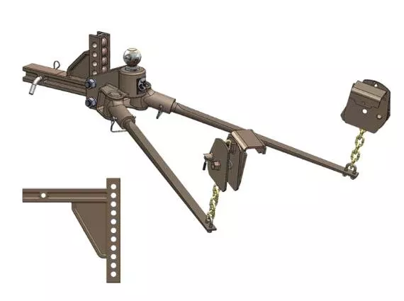 Blue Ox SwayPro Weight Distributing Hitch, 9-Hole 2-1/2″ Shank• BXW1508