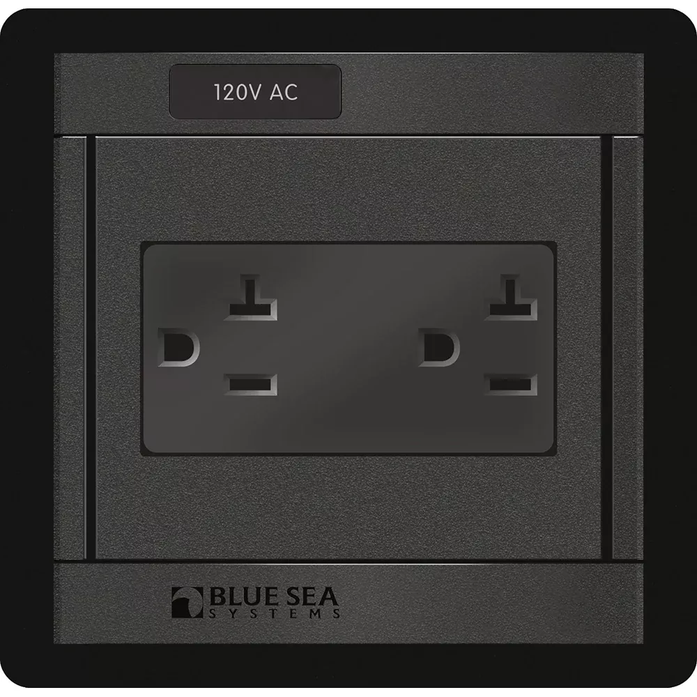Blue Sea 1479 360 Panel - 120V AC DUal Outlet - 1479