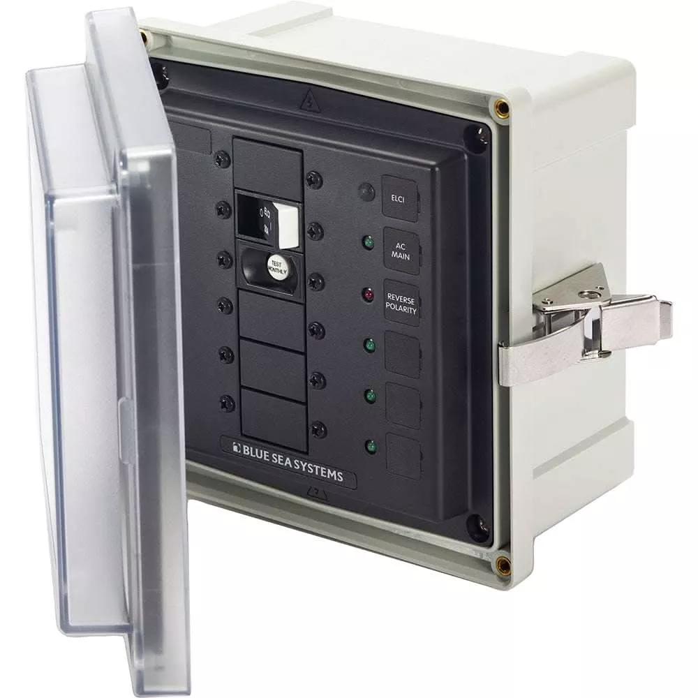Blue Sea 3116 SMS Surface Mount System Panel Enclosure - 120V AC / 30A ELCI Main - 3 Blank Circuit Positions - 3116