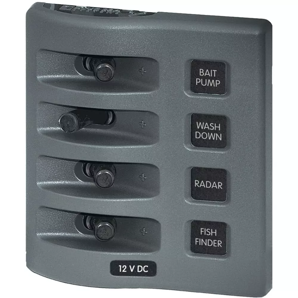 Blue Sea 4305 WeatherDeck 12V DC Waterproof Switch Panel – 4 Posistion | 4305