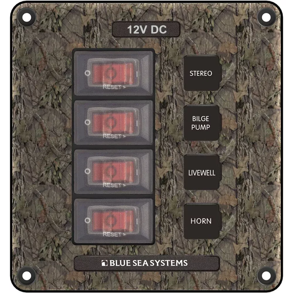 Blue Sea 4323 Circuit Breaker Switch Panel 4 Position – Camo
