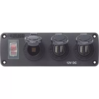 Blue Sea 4365 USB Panel, 15A Circuit Breaker