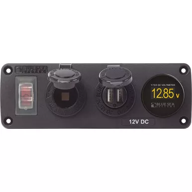 Blue Sea 4366 USB Panel with Circuit Breaker