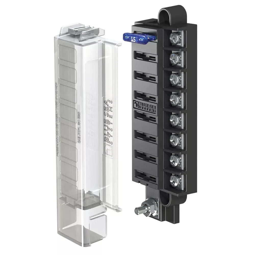 Blue Sea 5046 ST Blade Compact Fuse Blocks – 8 Circuits w/Cover