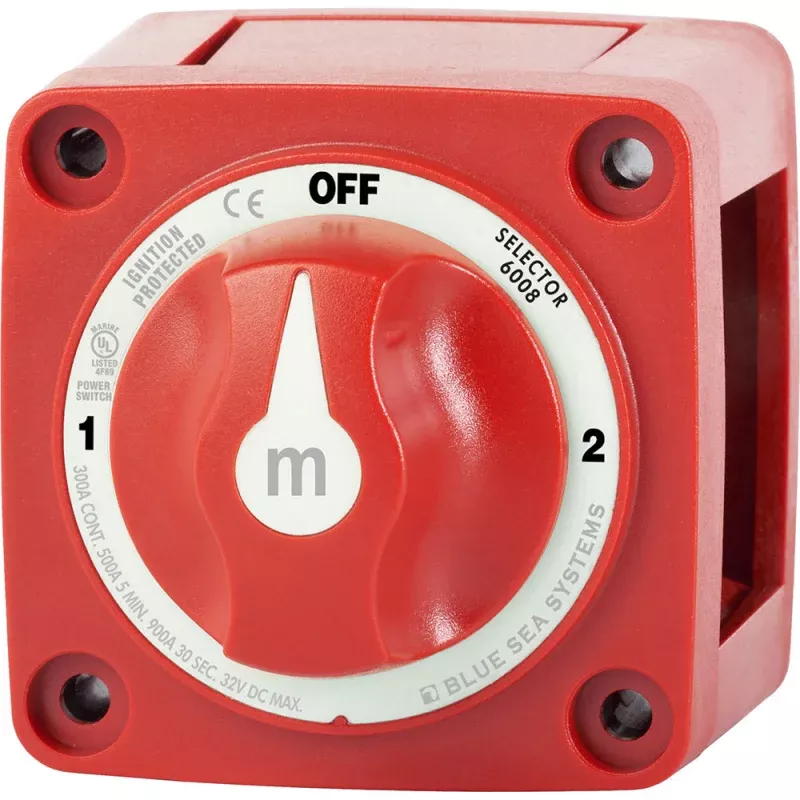 Blue Sea 6008 M-Series Battery Switch 3 Position – Red