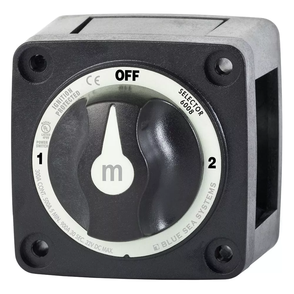 Blue Sea 6008200 m-Series Selector 3 Position Battery Switch – Black