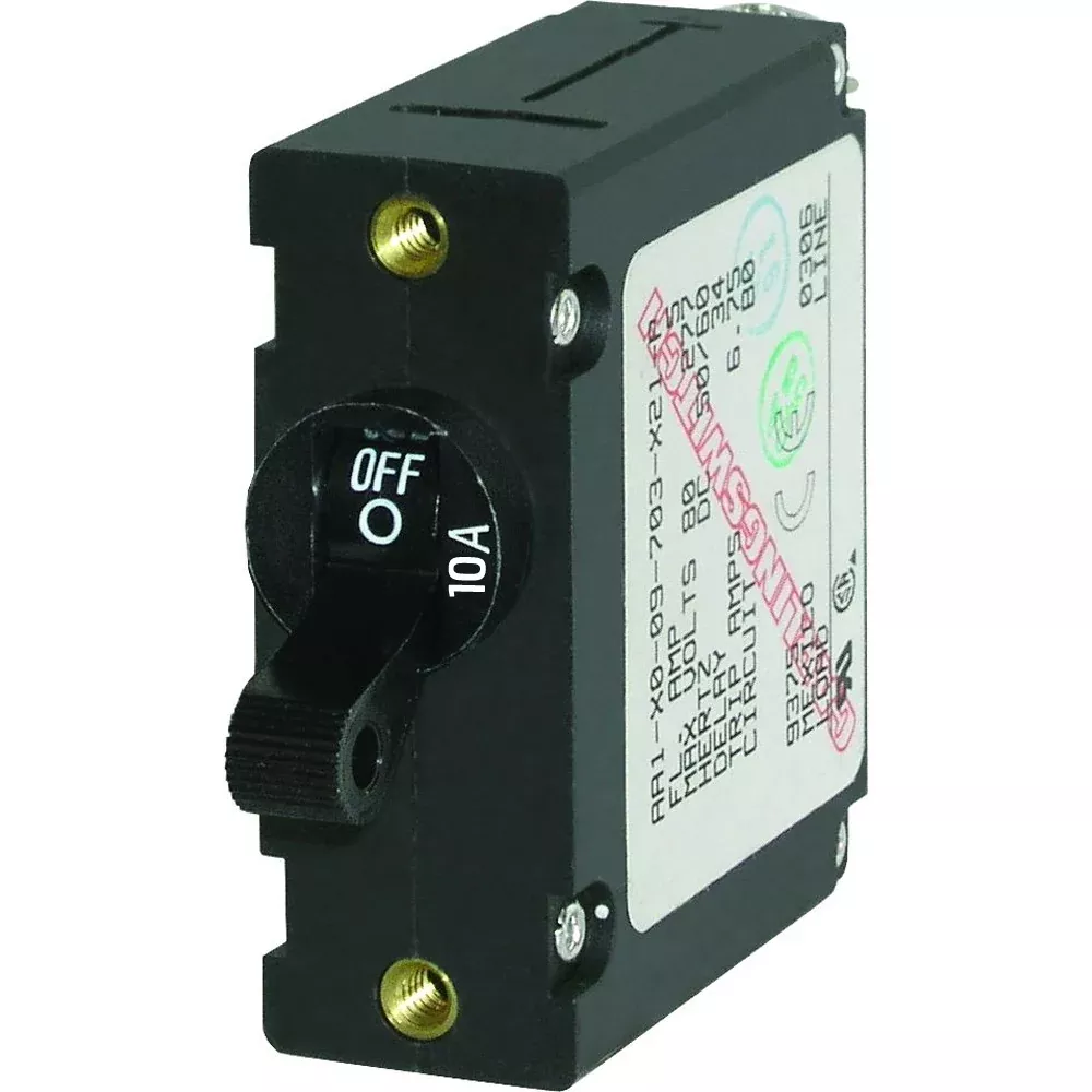 Blue Sea 7204 AC / DC Single Pole Magnetic World Circuit Breaker – 10 Amp [7204]
