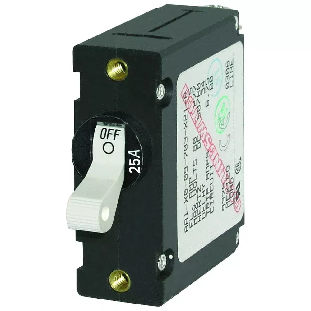 Blue Sea 7218 AC/DC Single Pole Magnetic World Circuit Breaker – 25AMP