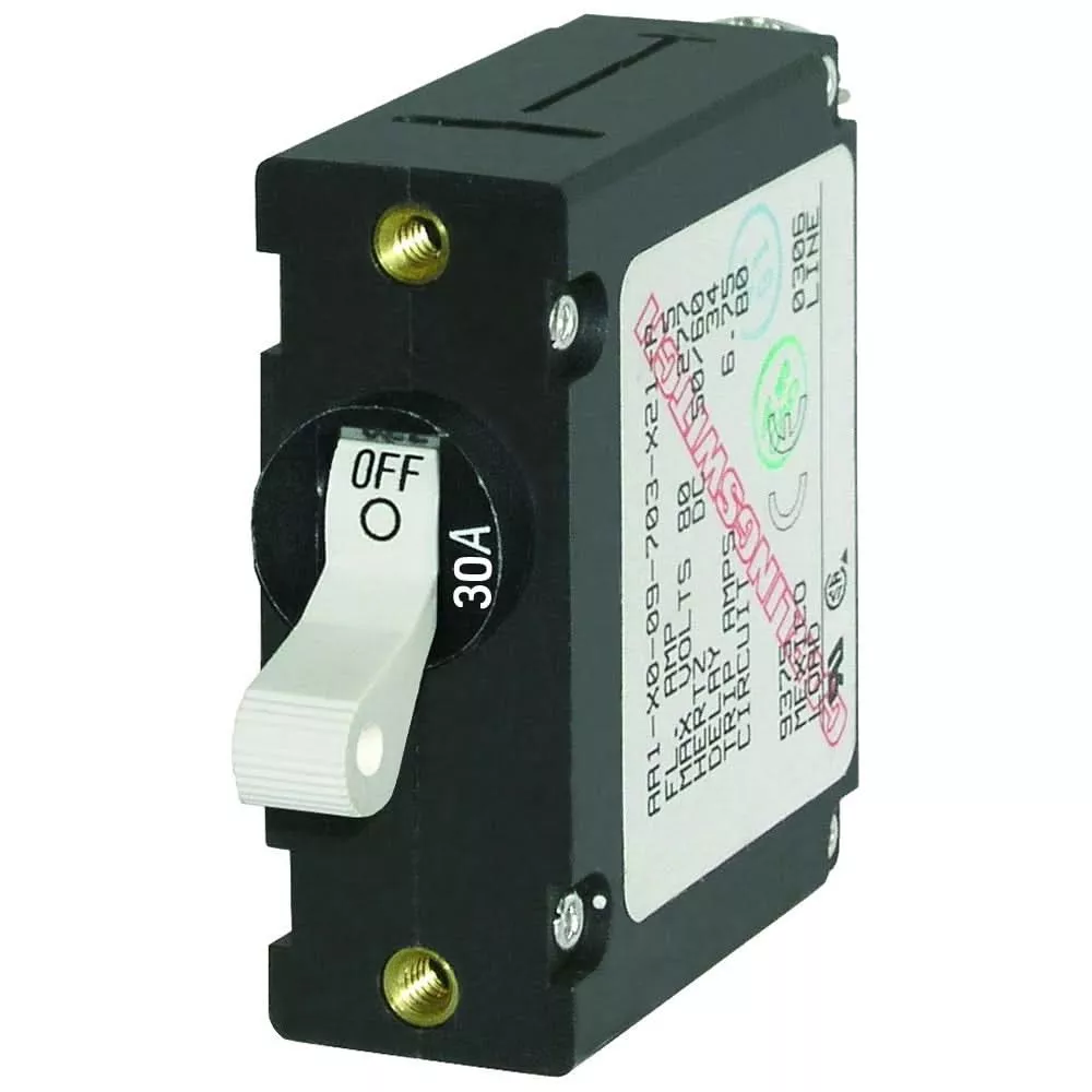 Blue Sea 7222 AC/DC Single Pole Magnetic World Circuit Breaker – 30AMP [7222]
