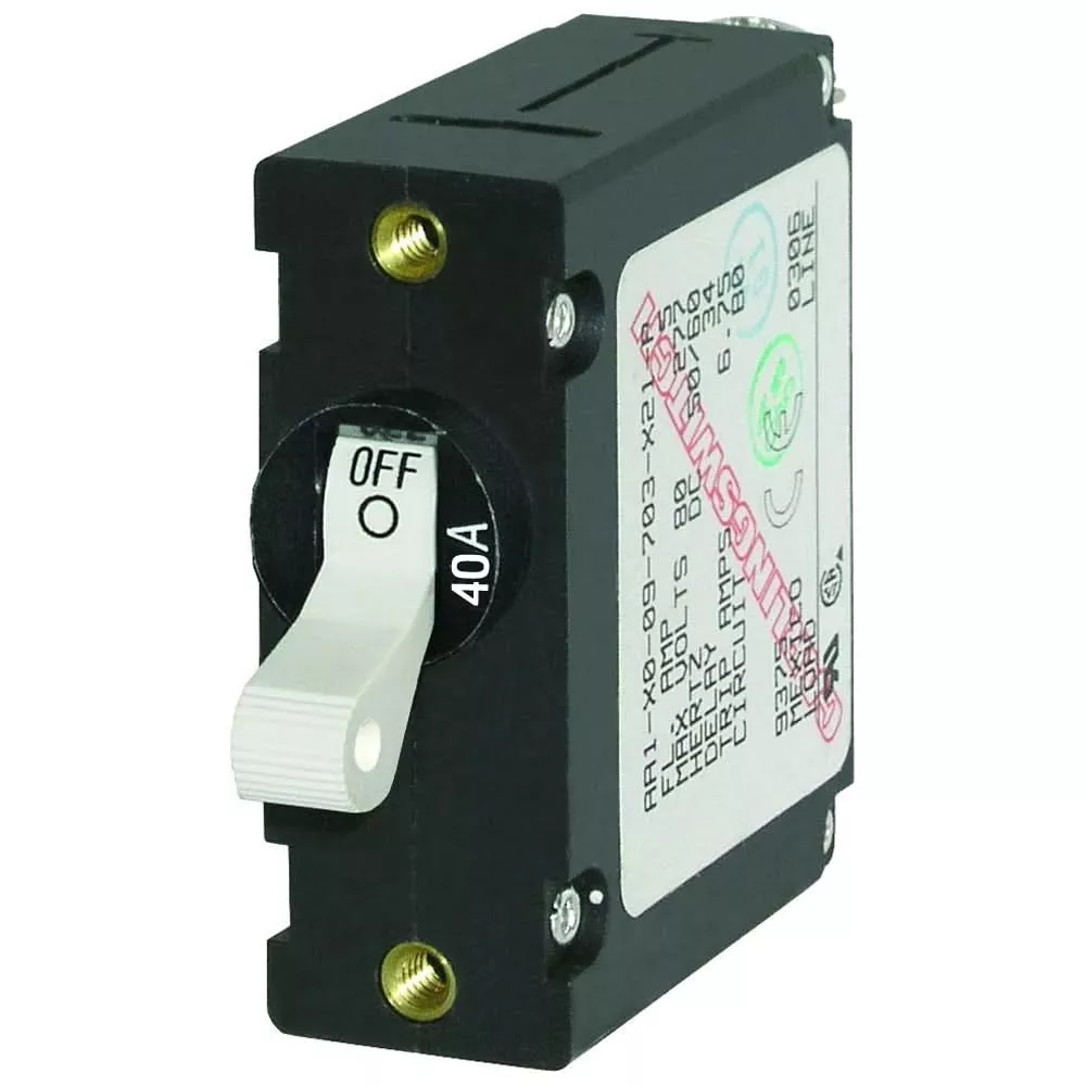 Blue Sea 7226 AC/DC Single Pole Magnetic World Circuit Breaker – 40AMP [7226]