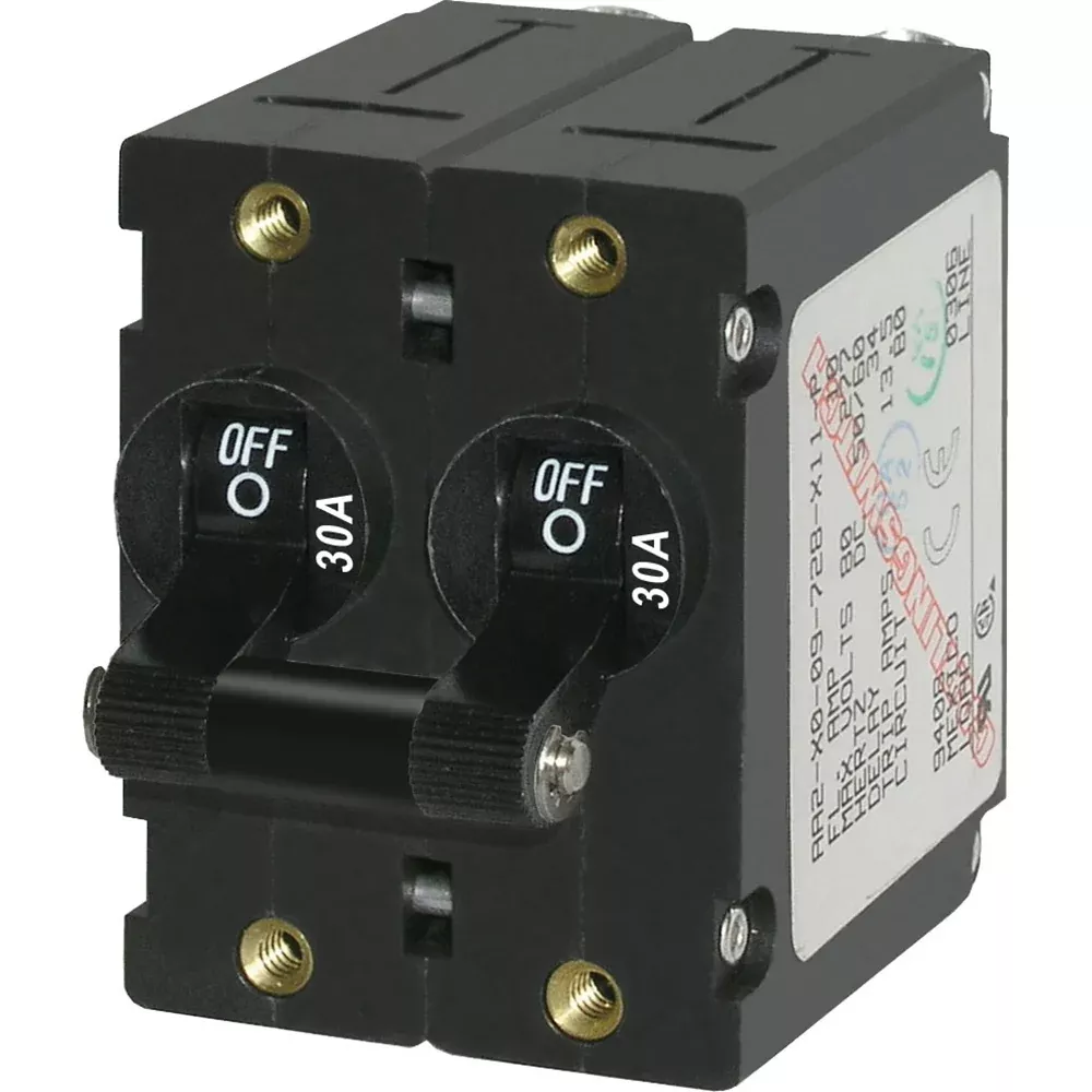 Blue Sea 7237 A-Series Double Pole Toggle – 30A – Black [7237]