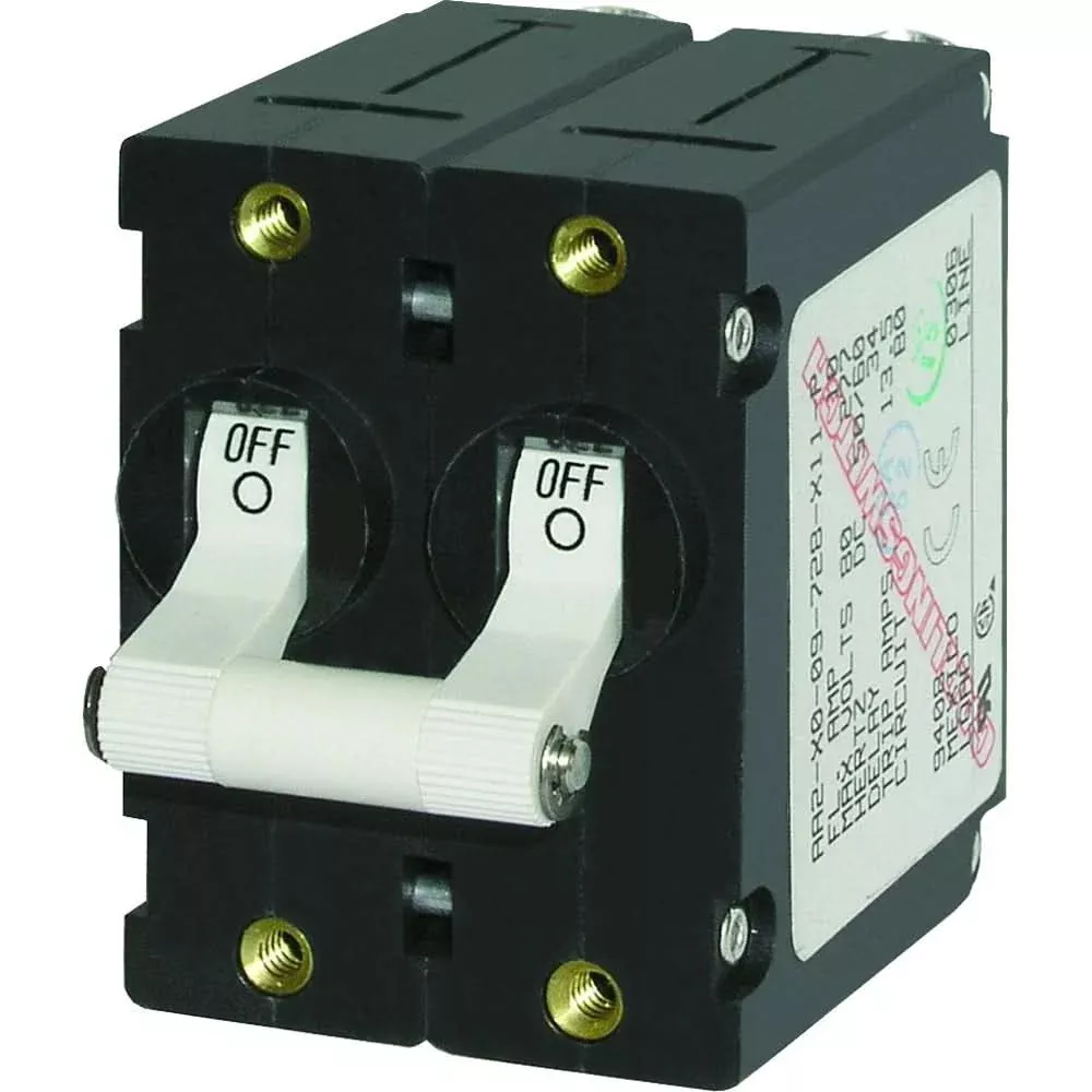 Blue Sea 7242 A-Series Double Pole Toggle – 50AMP – White | 7242