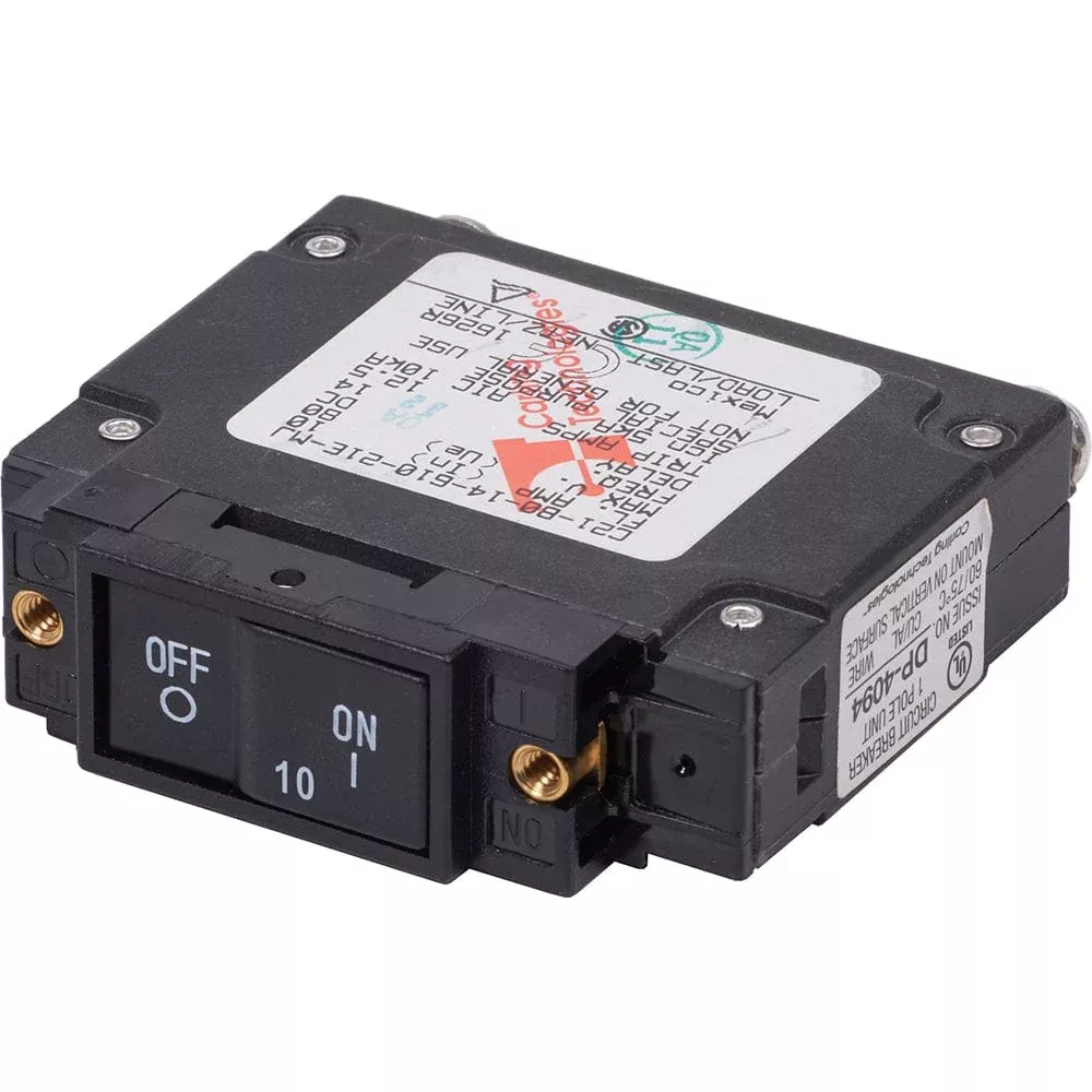Blue Sea 7441 UL-489 Circuit Breaker – 10A Flat Rocker