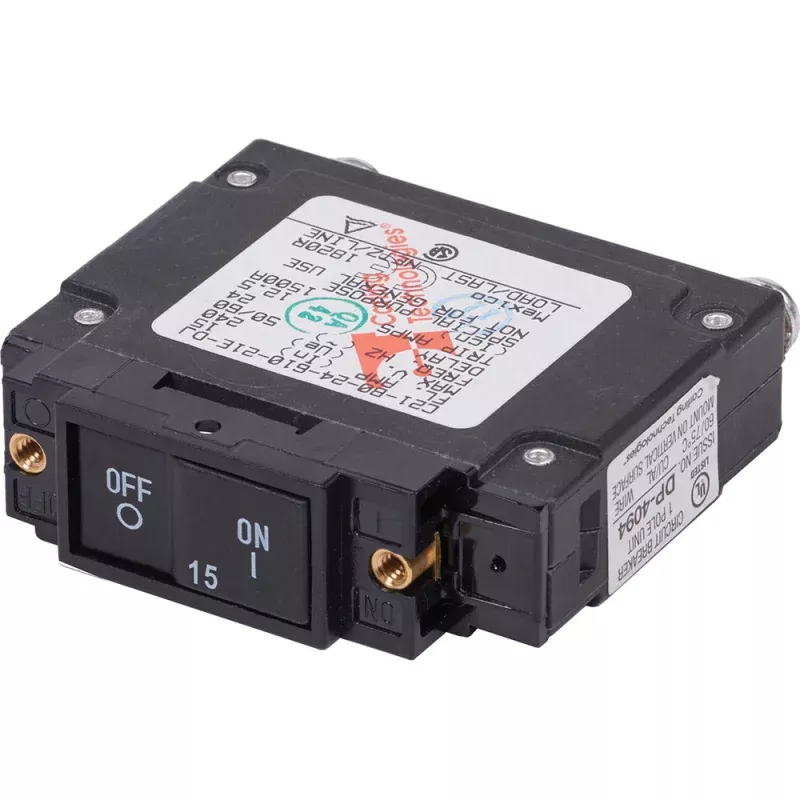 Blue Sea 7456 UL-489 Circuit Breaker – 15A Flat Rocker