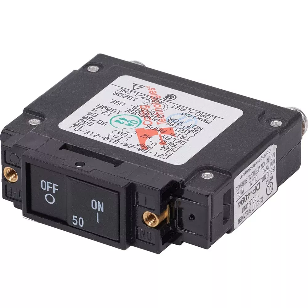 Blue Sea 7459 UL-489 Circuit Breaker – 50A Flat Rocker