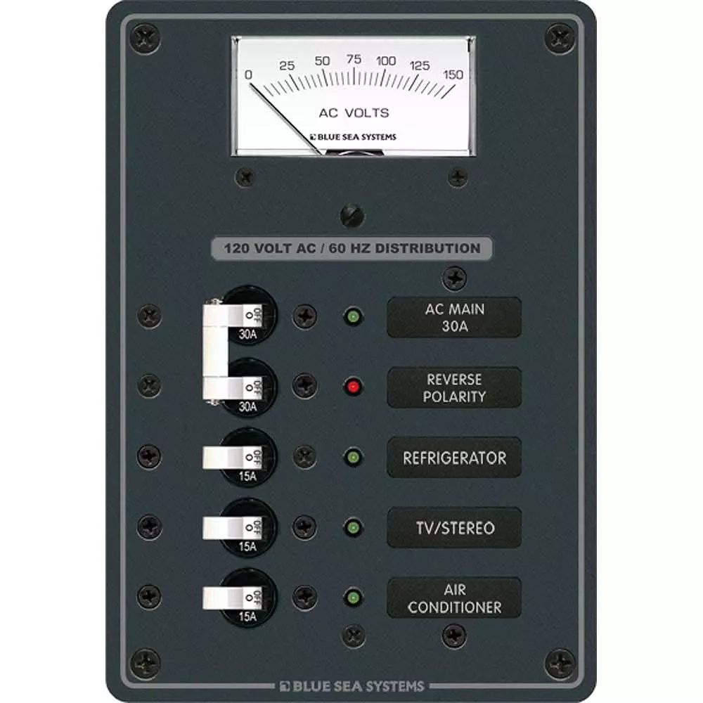 Blue Sea 8043 AC Main +3 Positions Toggle Circuit Breaker Panel – White Switches [8043]