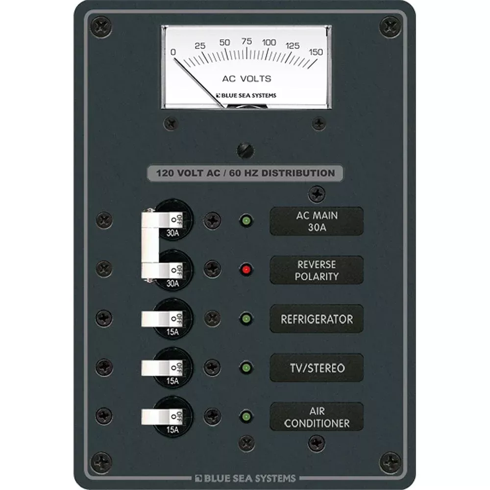 Blue Sea 8043 AC Main +3 Positions Toggle Circuit Breaker Panel – White Switches