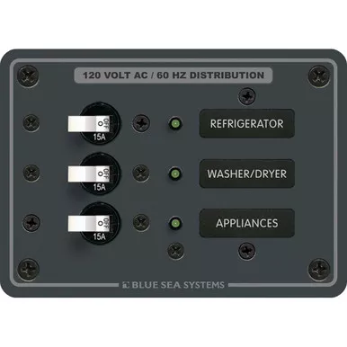 Blue Sea 8058 AC 3 Position Toggle Breaker Panel