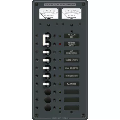 Blue Sea 8074 AC Main +8 Position Toggle Breaker Panel