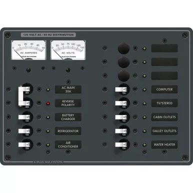 Blue Sea 8076 AC Main +11 Position Toggle Breaker Panel
