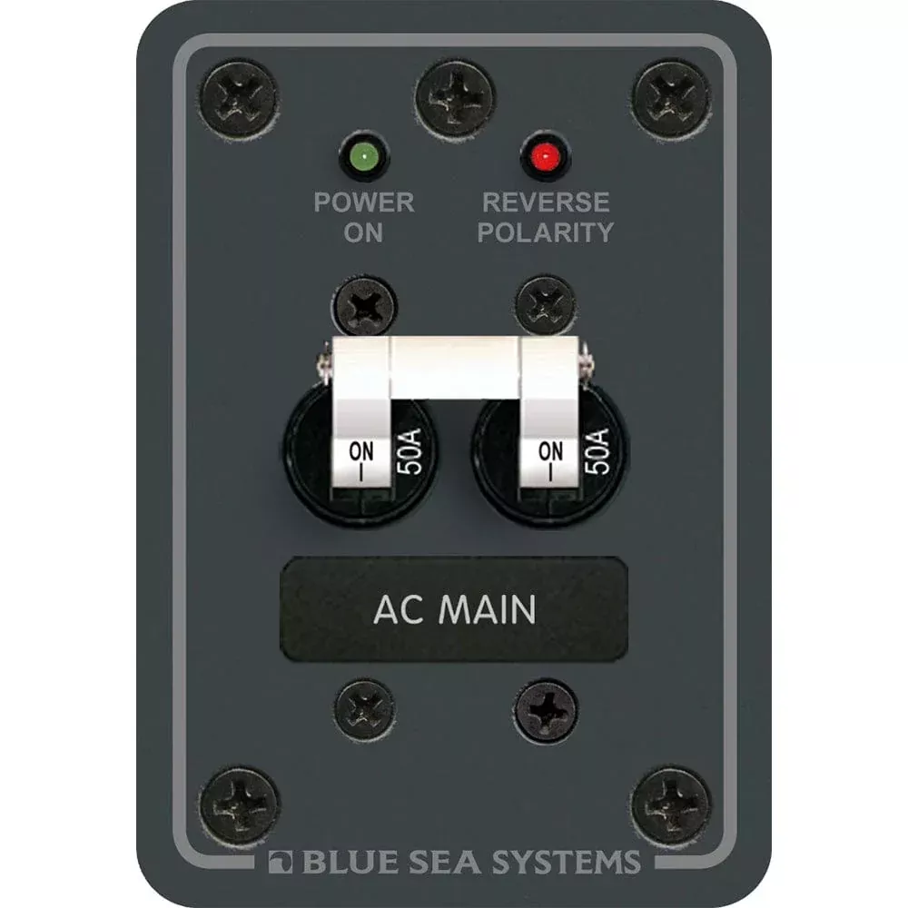 Blue Sea 8079 AC Main Only Circuit Breaker Panel - White Switches