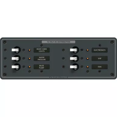 Blue Sea 8096 DC 6 Position Toggle Breaker Panel