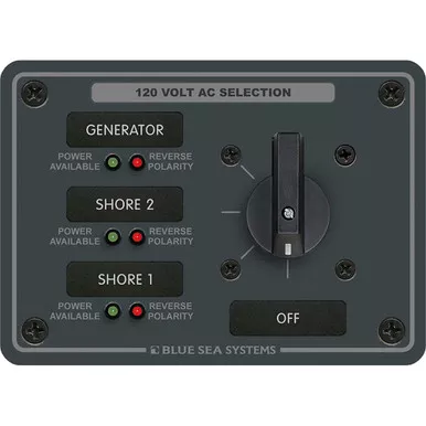 Blue Sea 8366 AC 30A 3-Source Rotary Switch Panel