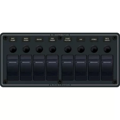 Blue Sea 8371 Water Resistant 8 Position Panel