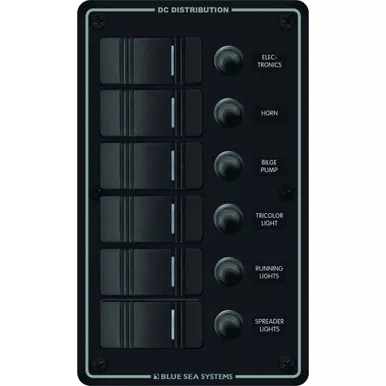 Blue Sea 8373 Water Resistant 6 Position Panel