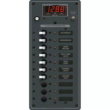 Blue Sea 8402 DC 10 Position Panel with Multi-Meter