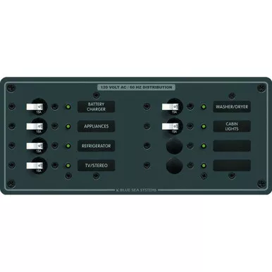 Blue Sea 8411 AC 8 Position Circuit Breaker Panel