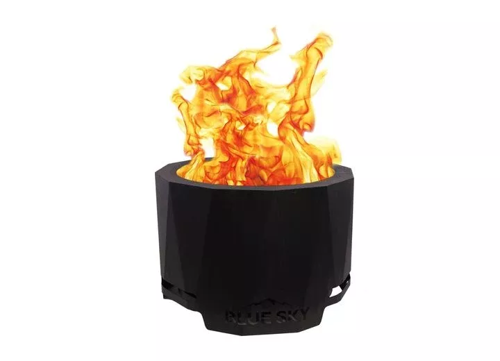 Blue Sky Outdoor Living The Peak Patio High Efficiency Pellet Fire Pit, 23.9″ Diameter, Black• PFP2416
