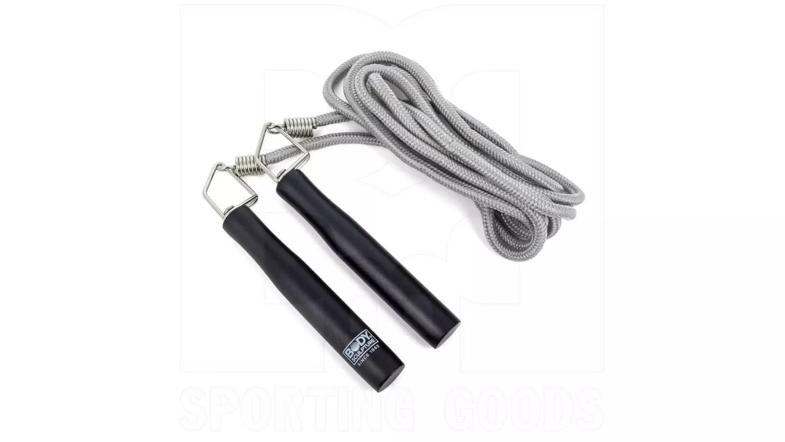 Body Sculpture Skip Rope Black Wood Handle w/Grey Rope