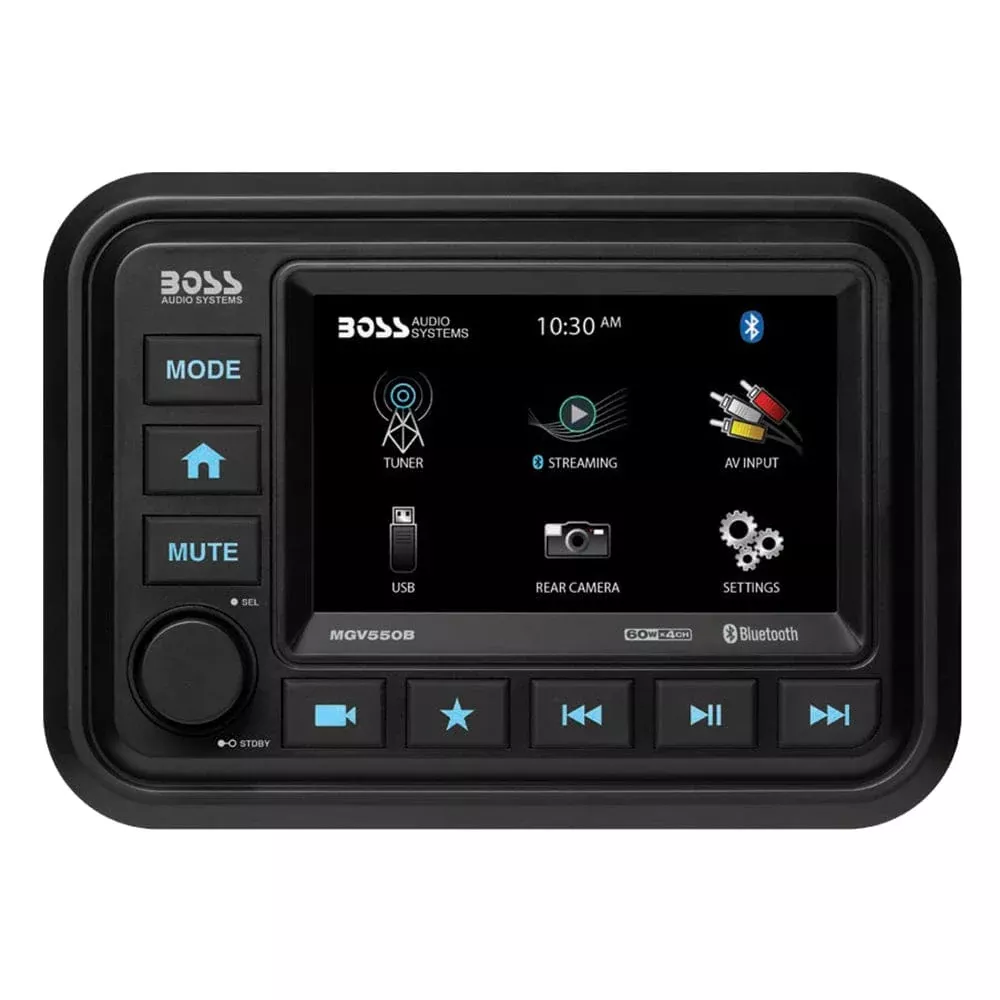 Boss Audio Bluetooth (Audio Streaming) Marine Gauge Digital Media AM/FM Receiver – Black