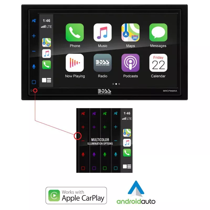 Boss Audio MRCP9685A Marine Stereo w/AM/FM/BT/Rear Camera Input
