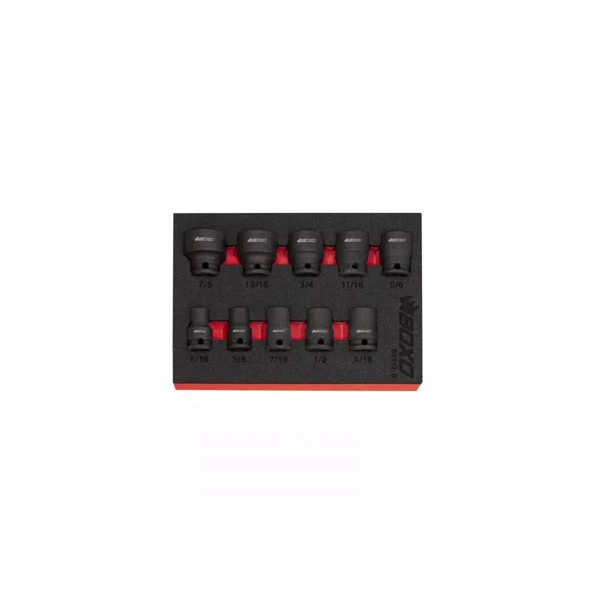 Boxo 10-Piece 3/8" Dr 6-Point SAE Impact Socket Set | 1/9th EVA Foam