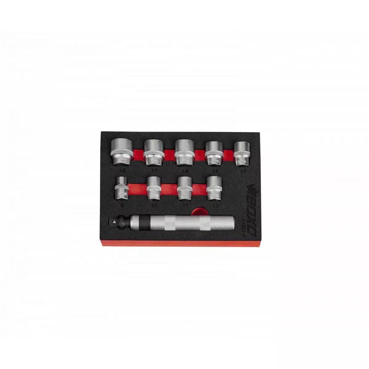 Boxo 10-Piece 3/8″-Drive Impact Driver Set with Special Rounded Head Fastener Sockets | 1/9th EVA Foam