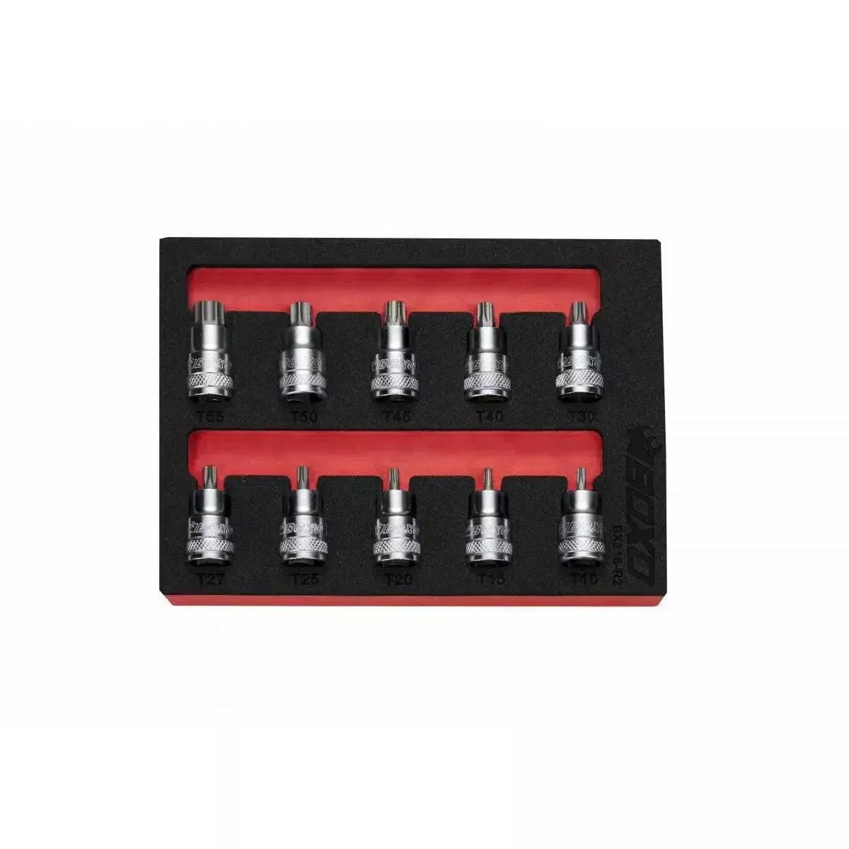 Boxo 10-Piece 3/8″ Drive Super Stubby Torx Bit Socket Set | 1/9th EVA Foam