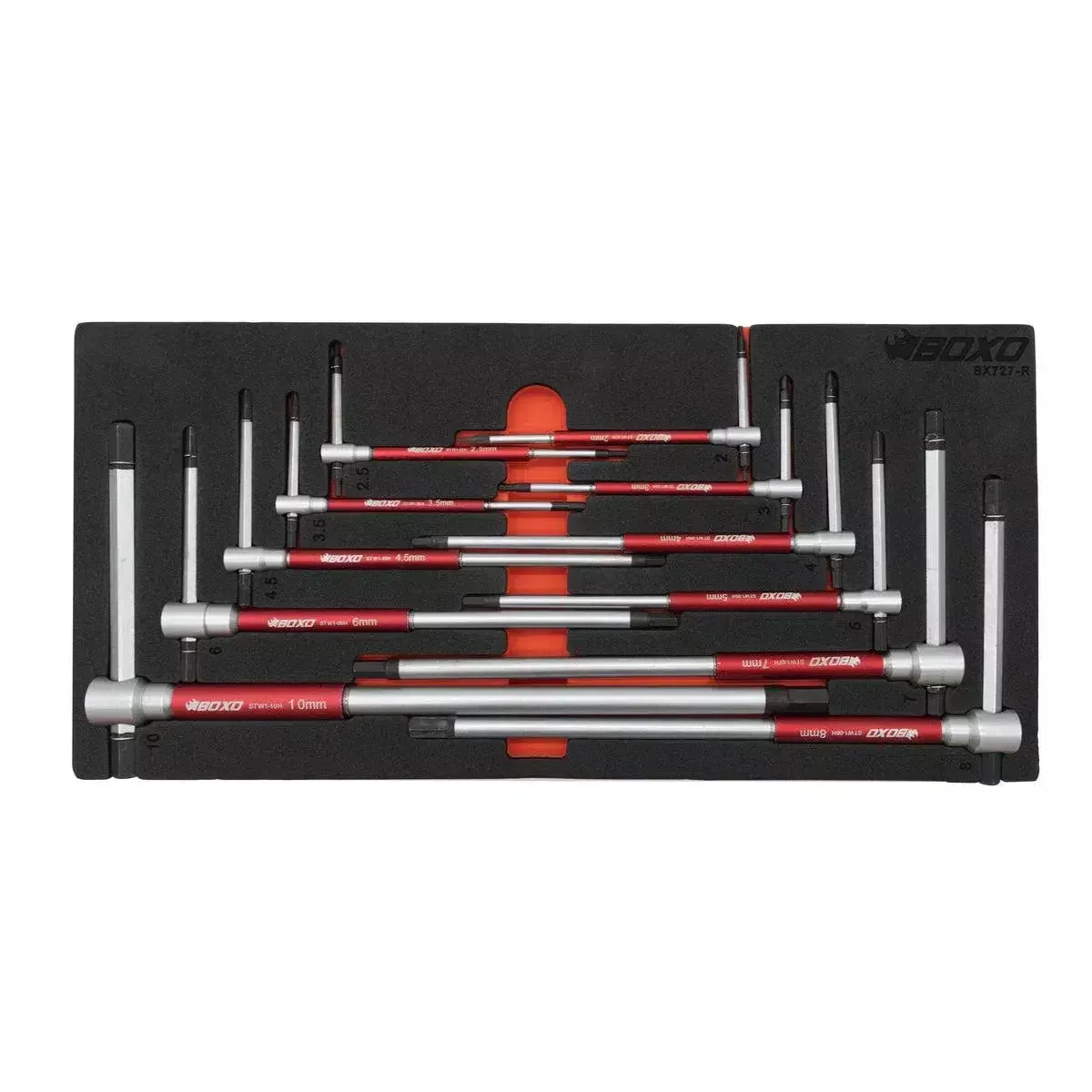 Boxo 11-Piece 3-Way Metric Socket T-Handle Wrench Set | 1/3rd EVA Foam