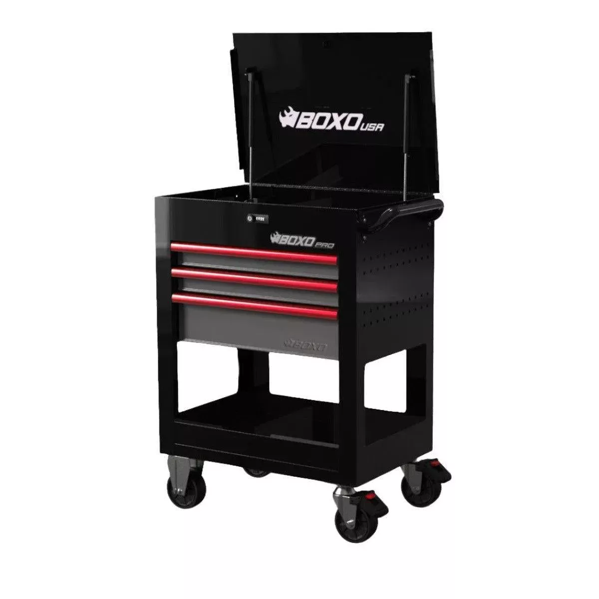 Boxo Pro Series | 28″ 3-Drawer Flip top Service Cart Tool Box