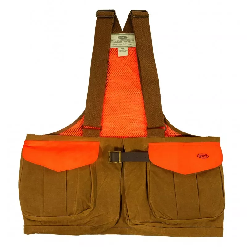 BOYT HARNESS COMPANY Waxed Cotton Strap Vest with Mesh Back
