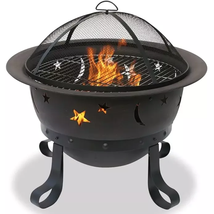 Bronze Firebowl with Stars and Moons