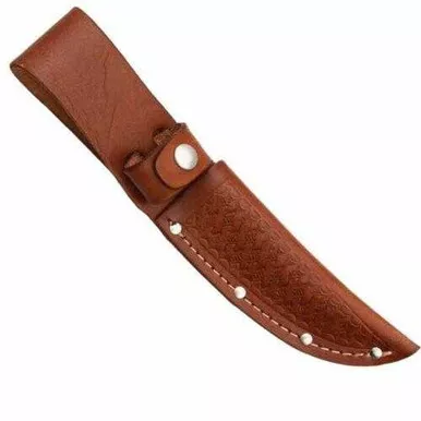 Brown Basketweave Leather Sheath for 4 Inch Blade