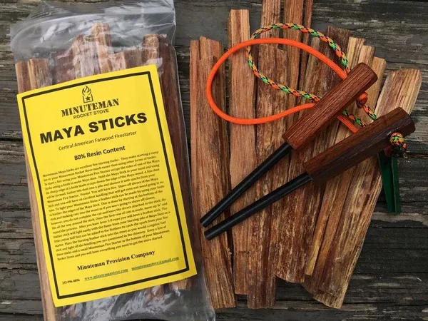 The Bug-Out Bag Pack- (1) one pound bag Maya Sticks Fire Starting Tinder+ (2) Small Minuteman Fire Starters