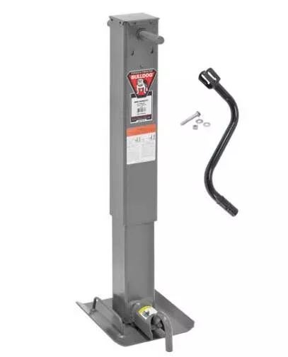 Bulldog HD Square Trailer Jack, 12,000 lbs. Support Capacity, Side Wind, 12.5"• 182404