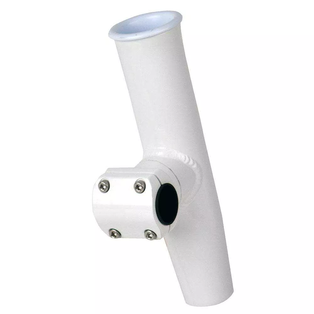 C.E. Smith Adjustable Mid Mount Rod Holder – 1.66″ or 1-1/2″ OD – White Powder Coat Aluminum with SleeveHex Key [53775]