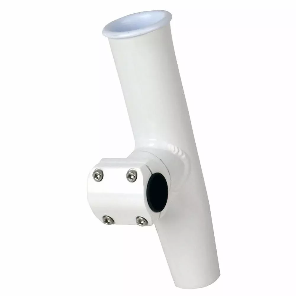 C.E. Smith Adjustable Mid Mount Rod Holder - 7/8" or 1" OD - White Powder Coat Aluminum w/SleeveHex Key [53773]