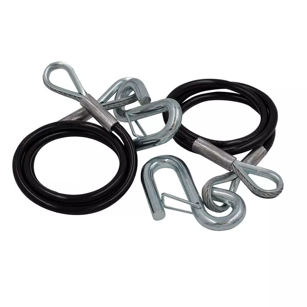 C.E. Smith Safety Cables – 5000lb Capacity – PVC Coated – Pair [16672A]