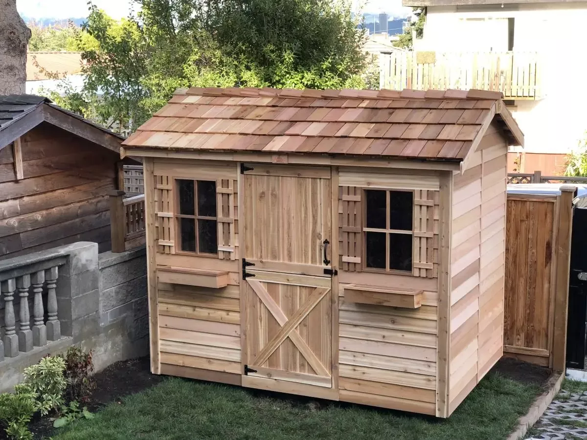 Cabana Storage Shed Kit 9ft x 6ft - Cedar